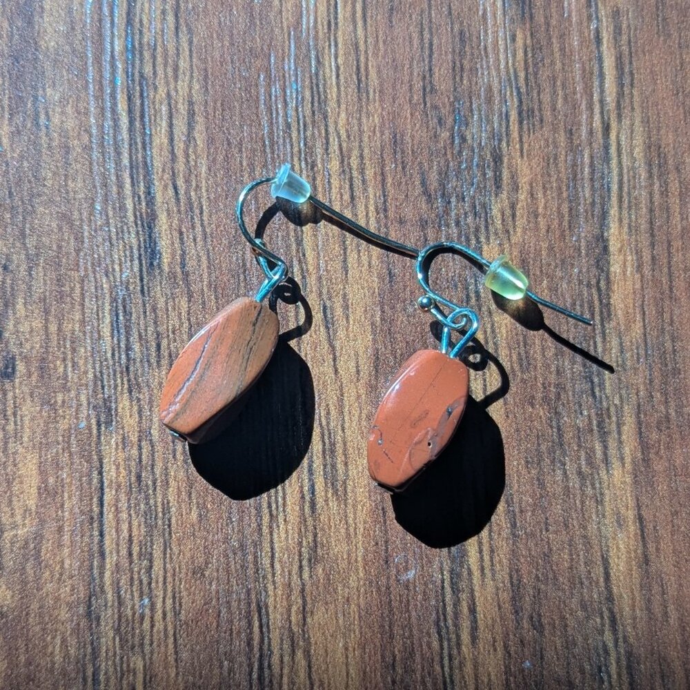 Brown Stone Drop Earrings